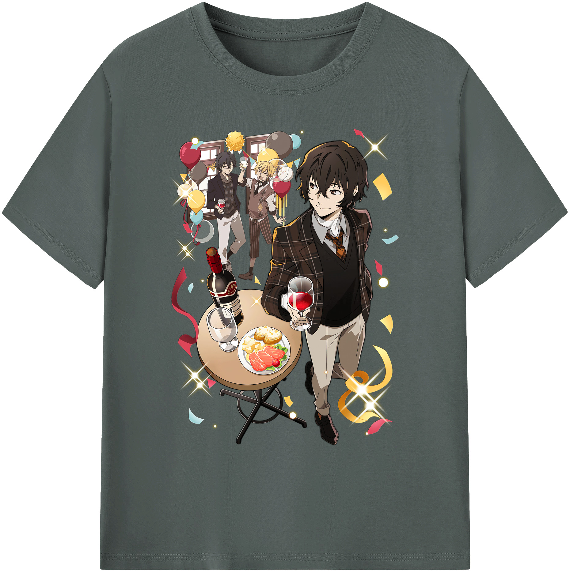 （画像用） 文豪ストレイドッグス Bungo Stray Dogs 綿100％ メンズ半袖Tシャツ｜肌触りやわらか＆通気性